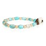 GERBA - COLLEZIONE STRANGE STONE - BRACCIALE IN ARGENTO 925 , AULITE CELESTE , CERAMICA BEIGE
