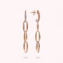 BRONZALLURE - ORECCHINI PENDENTI MAGLIE MARQUISE ED ELEMENTO IN PAVE' DI CUBIC ZIRCONIA