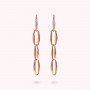 BRONZALLURE - ORECCHINI PENDENTI MAGLIE MARQUISE ED ELEMENTO IN PAVE' DI CUBIC ZIRCONIA