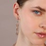 BRONZALLURE - ORECCHINI PENDENTI MAGLIE MARQUISE ED ELEMENTO IN PAVE' DI CUBIC ZIRCONIA