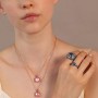 BRONZALLURE - COLLANA CATENA ROLO CON PRISMA GEM QUADRATA E PAVE'