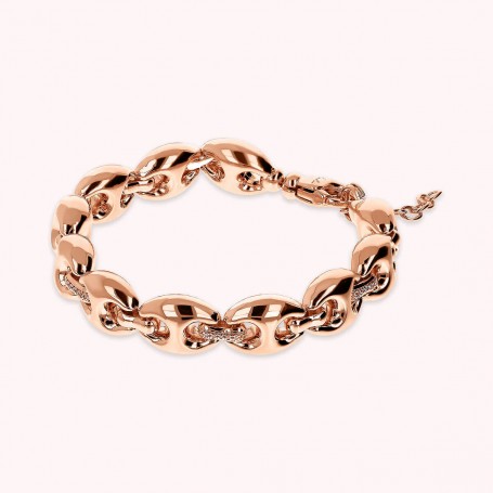 BRONZALLURE - BRACCIALE MAGLIA MARINA CON ELEMENTI IN PAVE' DI CUBIC ZIRCONIA