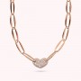 BRONZALLURE - COLLANA GIROCOLLO MAGLIE MARQUISE E CUORE IN PAVE' DI CUBIC ZIRCONIA
