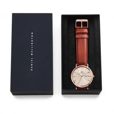 DANIEL WELLINGTON - OROLOGIO CLASSIC DAY DISPLAY ST MAWES ROSE GOLD CHAMPAGNE - 40MM