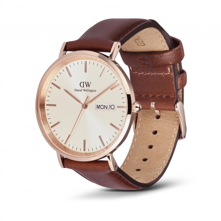 DANIEL WELLINGTON - OROLOGIO CLASSIC DAY DISPLAY ST MAWES ROSE GOLD CHAMPAGNE - 40MM