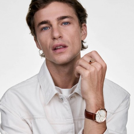 DANIEL WELLINGTON - OROLOGIO CLASSIC DAY DISPLAY ST MAWES ROSE GOLD CHAMPAGNE - 40MM