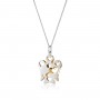 ROBERTO GIANNOTTI - COLLANA CON PENDENTE ANGELO CON CUORI DOUBLE FACE IN ORO BIANCO E ORO GIALLO