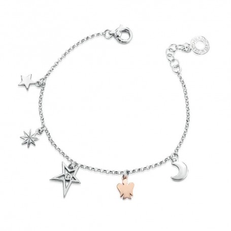 ROBERTO GIANNOTTI - BRACCIALE IN ARGENTO CON ANGELO , LUNA E STELLE