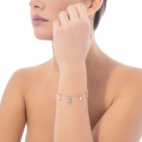 ROBERTO GIANNOTTI - BRACCIALE IN ARGENTO CON ANGELO , LUNA E STELLE