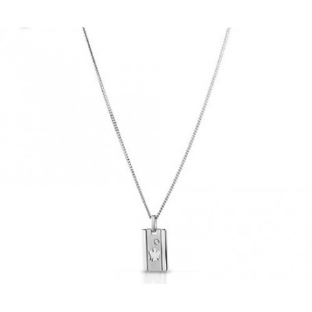 ROBERTO GIANNOTTI - COLLANA CON ANGELO IN ARGENTO CON TARGHETTA E DIAMANTE
