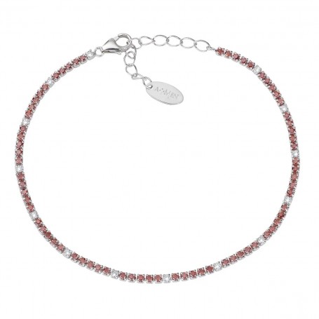 AMEN - BRACCIALE TENNIS MANIA CON ZIRCONI ARANCIONI E BIANCHI