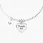 KIDULT - COLLEZIONE CUORE - BRACCIALE RIGIDO CON CIONDOLO E FRASE "TI VOGLIO BENE"