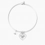 KIDULT - COLLEZIONE CUORE - BRACCIALE RIGIDO CON CIONDOLO E FRASE "TI VOGLIO BENE"