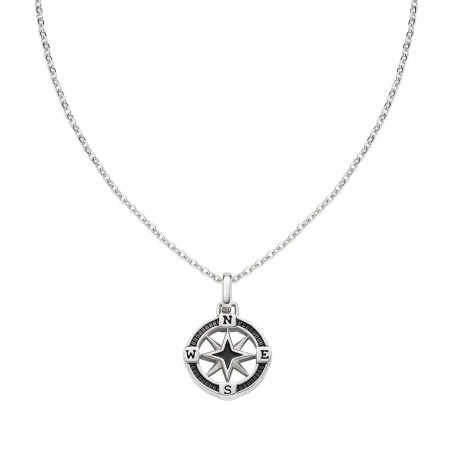 AMEN - COLLANA ROSA DEI VENTI IN ACCIAIO E SMALTO
