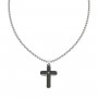 AMEN - COLLANA CROCE IN ACCIAIO E ZIRCONE