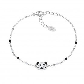 AMEN - BRACCIALE JUNIOR CON PANDA IN ARGENTO E SMALTO