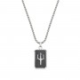 AMEN - COLLANA CON TARGHETTA TRIDENTE IN ACCIAIO BICOLORE