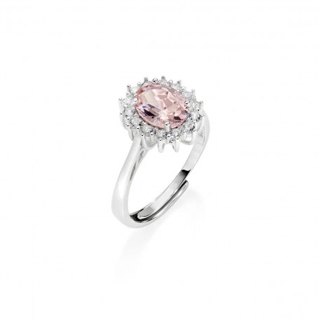 AMEN - ANELLO ADATTABILE ROYAL LADY CON MORGANITE