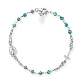 AMEN - BRACCIALE ROSARIO CRISTALLI VERDE PETROLIO
