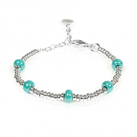 GERBA - COLLEZIONE BABY SILVER - BRACCIALE IN ARGENTO 925, PIETRE IN CERAMICA CELESTE