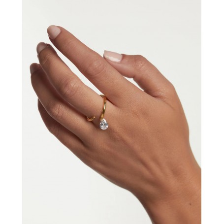 PDPAOLA - ANELLO SOLITARIO AQUA