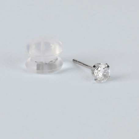 STROILI - ORECCHINI LOBO PUNTO LUCE BON TON ORO BIANCO CUBIC ZIRCONIA