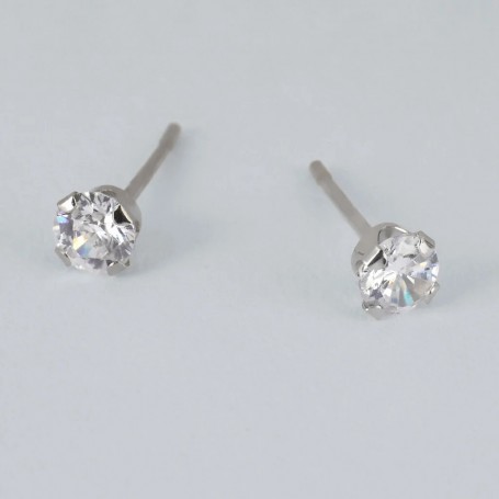 STROILI - ORECCHINI LOBO PUNTO LUCE BON TON ORO BIANCO CUBIC ZIRCONIA