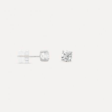 STROILI - ORECCHINI LOBO PUNTO LUCE CLAIRE ORO BIANCO CUBIC ZIRCONIA