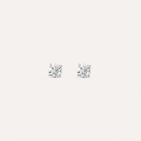 STROILI - ORECCHINI LOBO PUNTO LUCE CLAIRE ORO BIANCO CUBIC ZIRCONIA