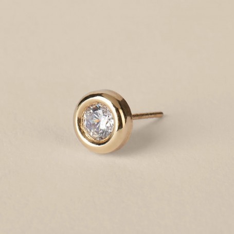 STROILI - ORECCHINI LOBO PUNTO LUCE BON TON ORO GIALLO CUBIC ZIRCONIA