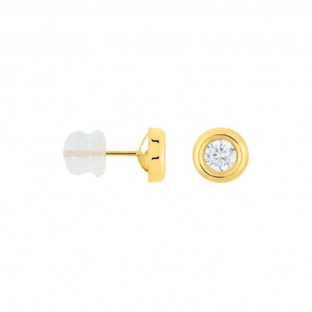 STROILI - ORECCHINI LOBO PUNTO LUCE BON TON ORO GIALLO CUBIC ZIRCONIA