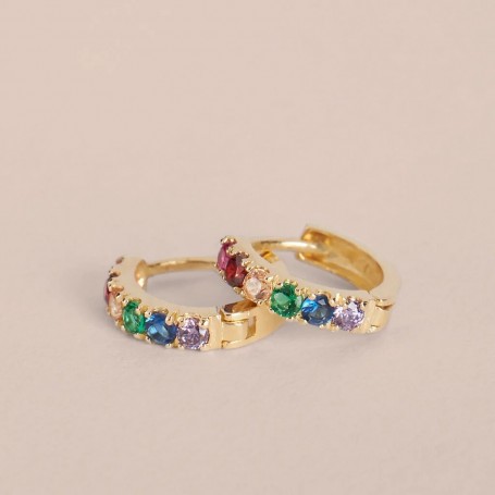 STROILI - ORECCHINI A CERCHIO TOUJOURS ORO GIALLO CUBIC ZIRCONIA