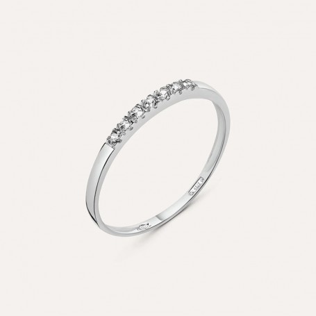 STROILI - ANELLO RIVIERE CLAIRE ORO BIANCO CUBIC ZIRCONIA