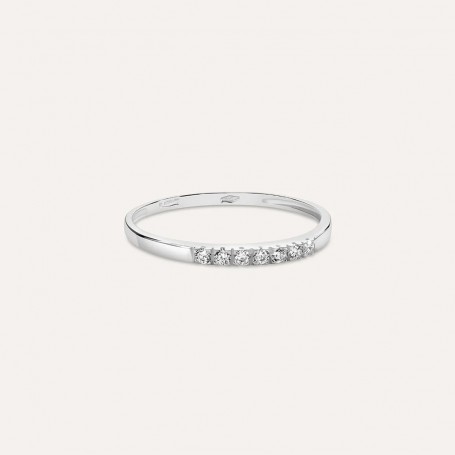 STROILI - ANELLO RIVIERE CLAIRE ORO BIANCO CUBIC ZIRCONIA