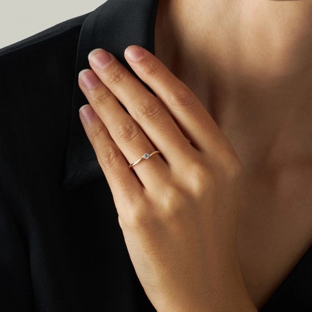 STROILI - ANELLO SOLITARIO CLAIRE ORO GIALLO CUBIC ZIRCONIA