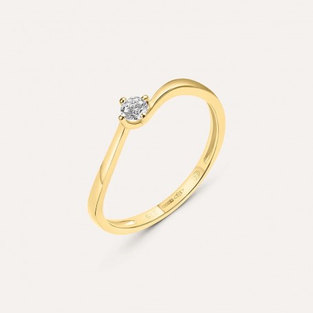 STROILI - ANELLO SOLITARIO CLAIRE ORO GIALLO CUBIC ZIRCONIA