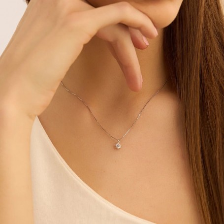 STROILI - COLLANA PUNTO LUCE CLAIRE ORO BIANCO CUBIC ZIRCONIA