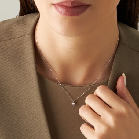 STROILI - COLLANA PUNTO LUCE CLAIRE ORO BIANCO CUBIC ZIRCONIA