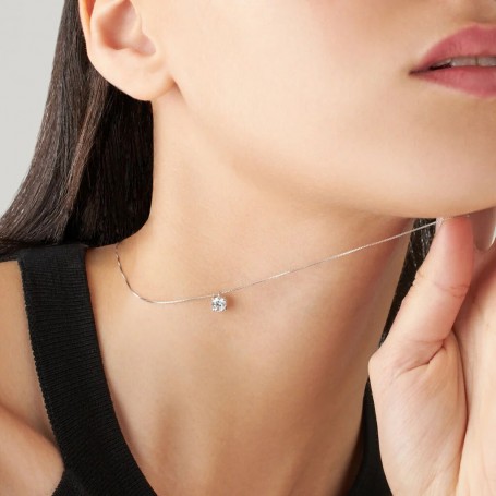 STROILI - COLLANA PUNTO LUCE CLAIRE ORO BIANCO CUBIC ZIRCONIA