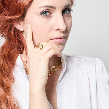 UNOAERRE - ANELLO MAGLIA MARINA DORATA