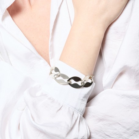 UNOAERRE - BRACCIALE MAGLIA MARINA ARGENTATO