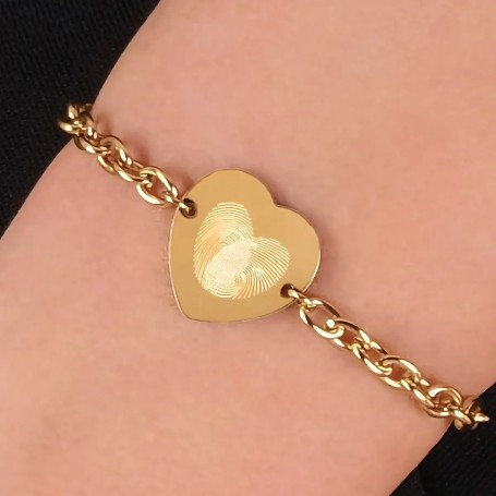 AMEN - BRACCIALE EMOTION DORATO CON CHARM CUORE