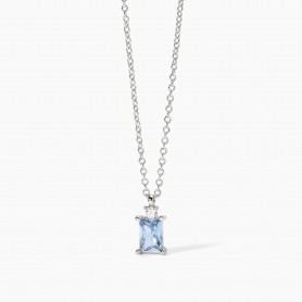 MABINA - COLLEZIONE BATTITO - GIROCOLLO IN ARGENTO CON ACQUAMARINA SINTETICA