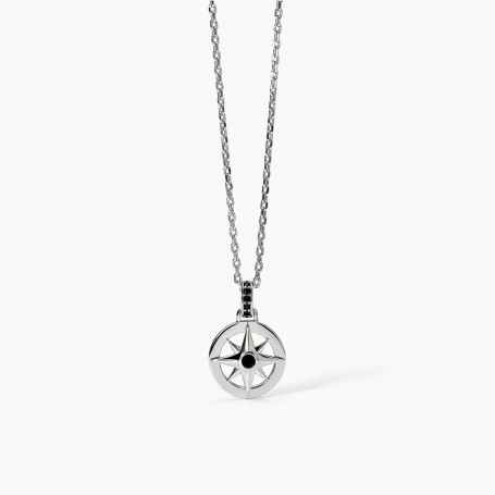 MABINA - COLLEZIONE JOURNEY - COLLANA IN ARGENTO CON ROSA DEI VENTI