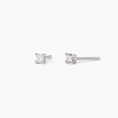 MABINA - COLLEZIONE SHINY - ORECCHINI IN ARGENTO CON PUNTO LUCE