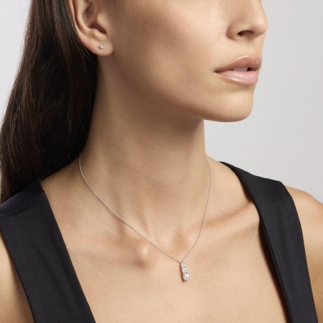 MABINA - COLLEZIONE SHINY - ORECCHINI IN ARGENTO CON PUNTO LUCE