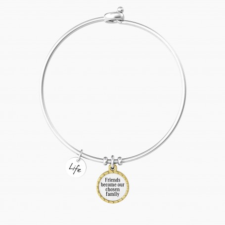 KIDULT - COLLEZIONE AMICI - BRACCIALE RIGIDO PER AMICA CON CIONDOLO ROTONDO