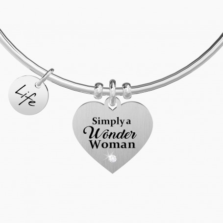 KIDULT - COLLEZIONE SIMPLY A WONDER WOMAN - BRACCIALE RIGIDO CON SCRITTA SIMPLY A WONDER WOMAN