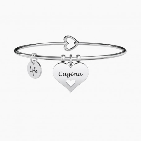 KIDULT - COLLEZIONE CUGINA - BRACCIALE RIGIDO CON CIONDOLO CUGINA