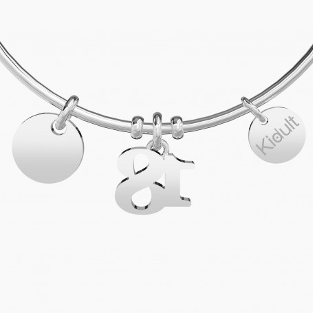 KIDULT - COLLEZIONE CARPE DIEM - BRACCIALE RIGIDO CON CIONDOLO NUMERO 18